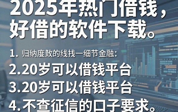 2025年热门借钱好借的软件下载,归纳5个20岁可以借钱平台不查征信的口子