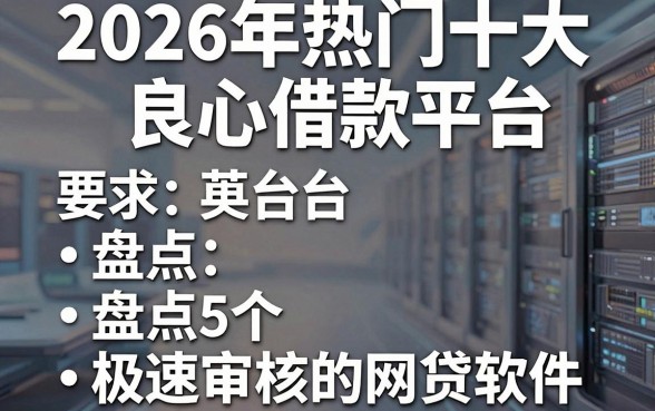 2026年热门十大良心借款平台，盘点5个极速审核的网贷软件