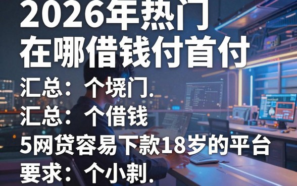 2026年热门在哪借钱付首付，汇总5个网贷容易下款18岁的平台