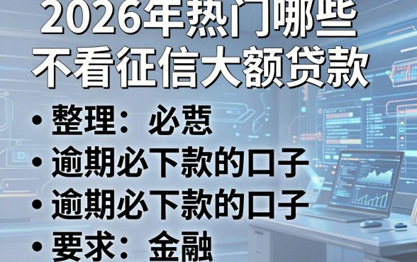 2026年热门哪些不看征信大额贷款,整理五个逾期必下款的口子