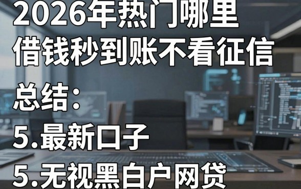 2026年热门哪里借钱秒到账不看征信,总结5个最新口子无视黑白户网贷