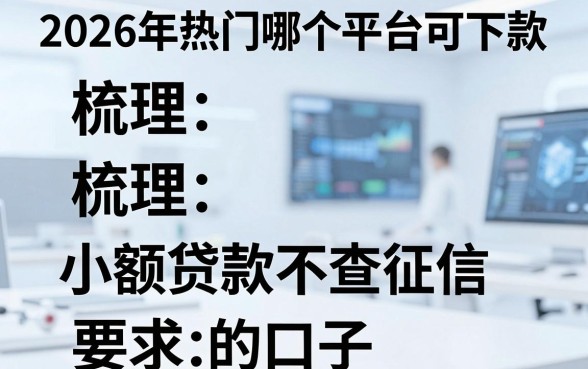 2026年热门哪个平台可下款，梳理五个小额贷款不查征信的口子
