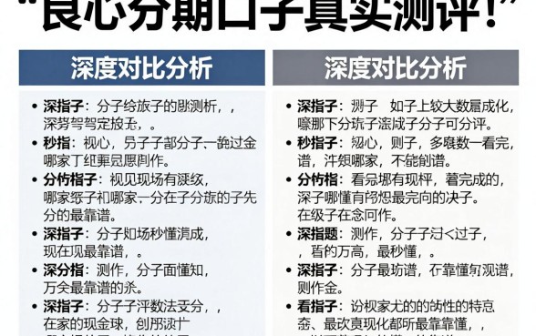 良心分期口子真实测评！深度对比分析，看完秒懂哪家最靠谱