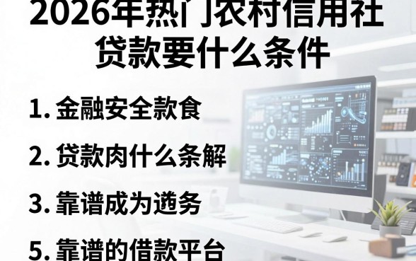 2026年热门农村信用社贷款要什么条件,归纳五个靠谱的借款平台