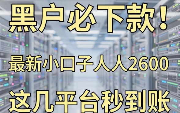黑户必下款!最新小口子人人2600,这几家平台秒到账