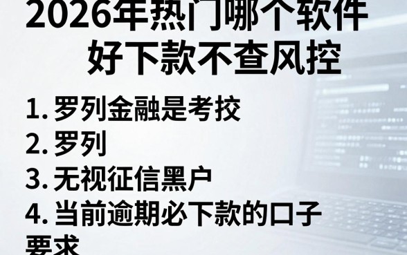 2026年热门哪个软件好下款不查风控,罗列五个无视征信黑户当前逾期必下款的口子
