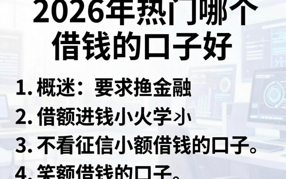 2026年热门哪个借钱的口子好,概括五个不看征信小额借钱的口子