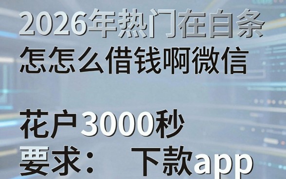 2026年热门在白条怎么借钱啊微信，盘点五个花户3000秒下款app