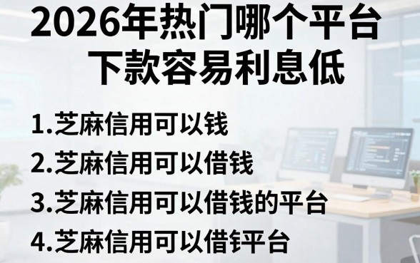 2026年热门哪个平台下款容易利息低,概括五个芝麻信用可以借钱的平台