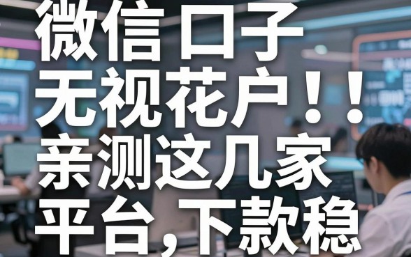 微信口子无视花户,亲测这几家平台下款稳!