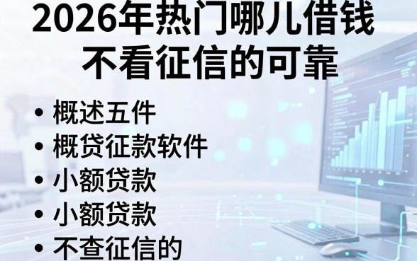 2026年热门哪儿借钱不看征信的可靠,概括五个小额贷款不查征信的软件