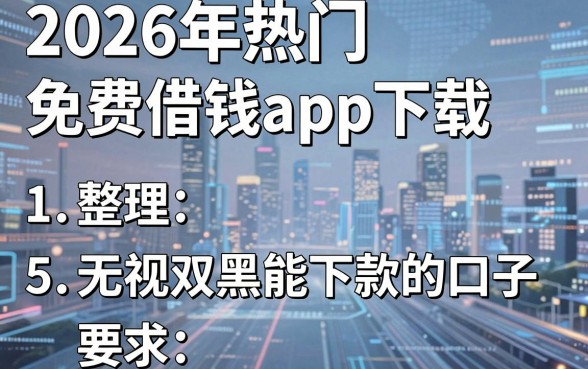 2026年热门免费借钱app下载,整理5个无视双黑能下款的口子