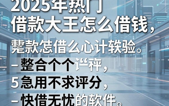 2025年热门借款大王怎么借钱,整合5个急用不求评分快借无忧的软件