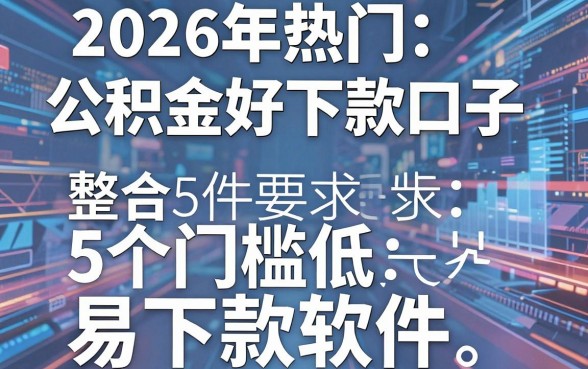 2026年热门公积金好下款口子,整合5个门槛低易下款软件