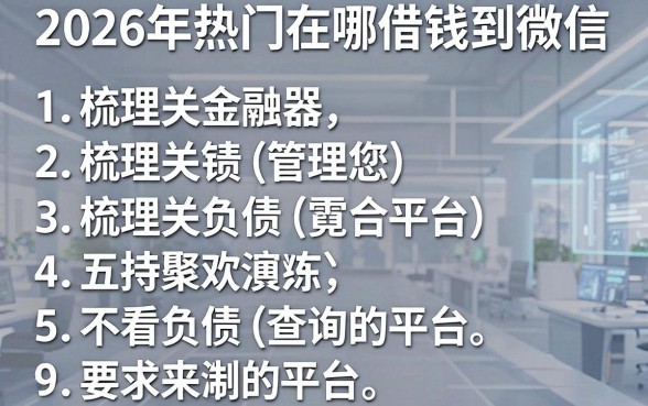 2026年热门在哪借钱到微信,梳理五个不看负债查询的平台
