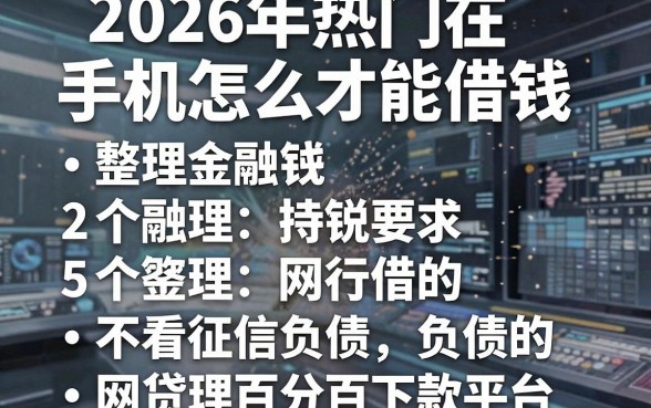 2026年热门在手机怎么才能借钱，整理5个不看征信负债的网贷百分百下款平台