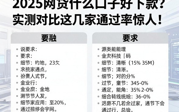 2025网贷什么口子好下款？实测对比这几家通过率惊人！