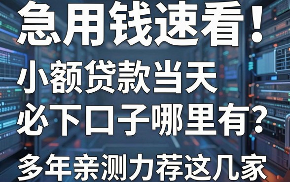 急用钱速看！小额贷款当天必下口子哪里有？多年亲测力荐这几家！