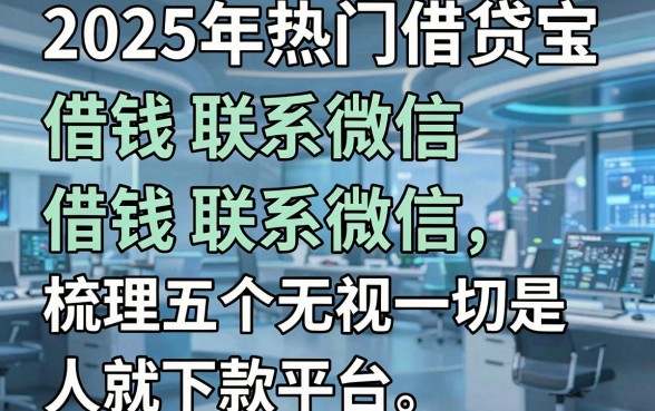 2025年热门借贷宝借钱联系微信,梳理五个无视一切是人就下款平台