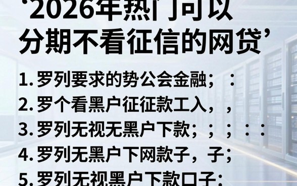 2026年热门可以分期不看征信的网贷，罗列五个无视黑户下款口子