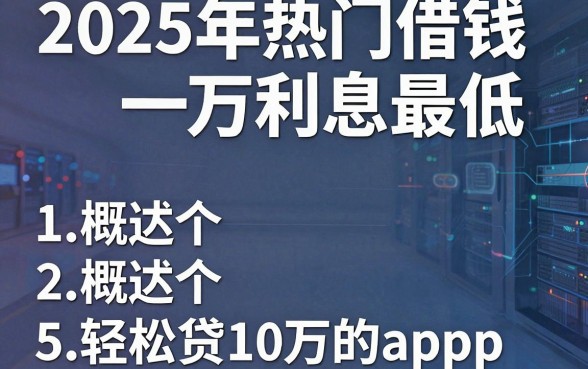 2025年热门借钱一万利息最低,概括5个轻松贷10万的app