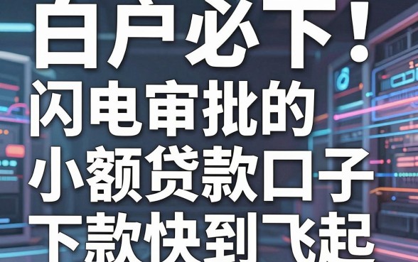 白户必下!盘点几家闪电审批的小额贷款口子,下款快到飞起