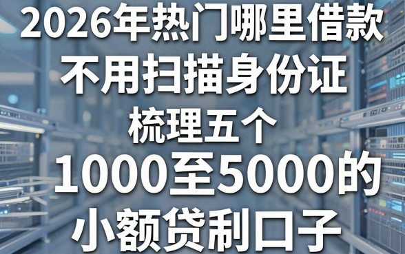 2026年热门哪里借款不用扫描身份证,梳理五个1000至5000的小额贷款口子