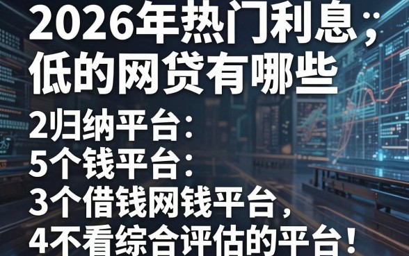 2026年热门利息低的网贷有哪些,归纳5个借钱平台不看综合评估的平台