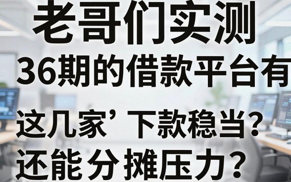 老哥们实测:36期的借款平台有哪些?这几家下款稳当还能分摊压力