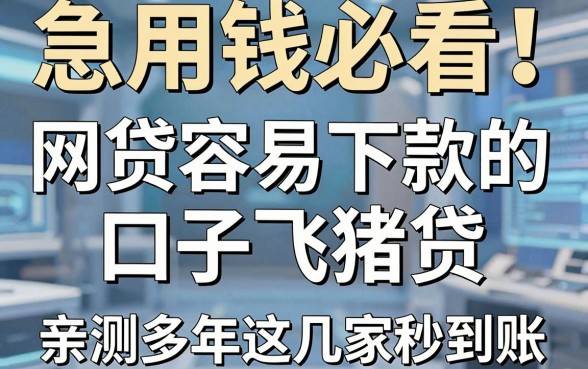 急用钱必看！网贷容易下款的口子飞猪贷，亲测多年这几家秒到账