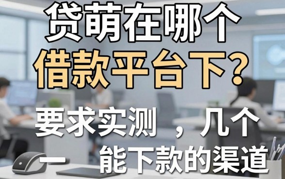 贷萌在哪个借款平台下？实测几个能下款的渠道