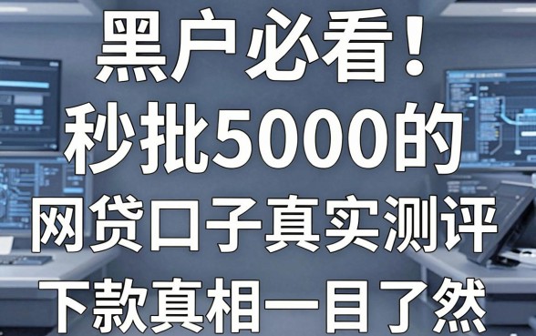 黑户必看！秒批5000的网贷口子真实测评，下款真相一目了然