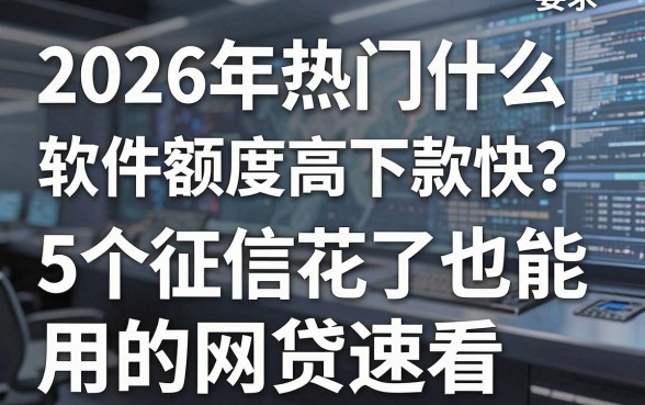 2026年热门什么软件额度高下款快？这5个征信花了也能用的网贷速看！