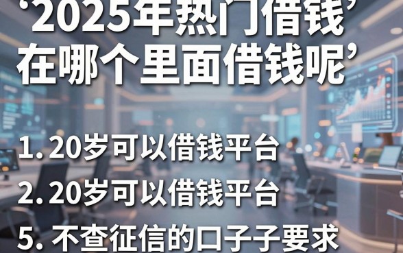 2025年热门借钱在哪个里面借钱呢,整理5个20岁可以借钱平台不查征信的口子
