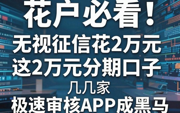 花户必看！无视征信花2万元分期口子，这几家极速审核APP成黑马