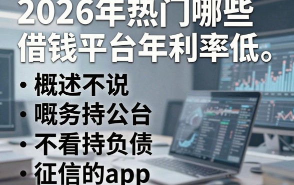 2026年热门哪些借钱平台年利率低，概括五个不看负债和征信的app