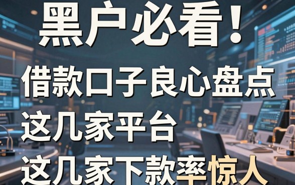 黑户必看！十大借款口子良心盘点，这几家平台下款率惊人