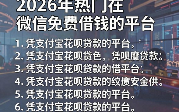 2026年热门在微信免费借钱的平台,罗列五个凭支付宝花呗贷款的平台