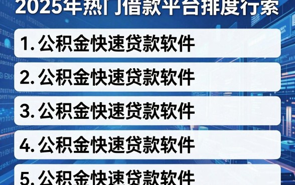 2025年热门借款平台排行榜百度搜索,整理5个公积金快速贷款软件