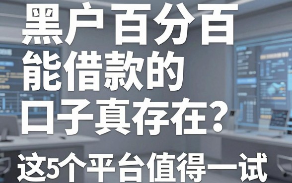 黑户百分百能借款的口子真存在？这5个平台值得一试！