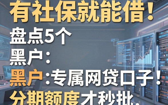 有社保就能借！盘点5个黑户专属网贷口子，分期额度秒批