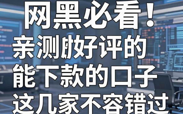 网黑必看！亲测好评的网贷网黑能下款的口子，这几家不容错过