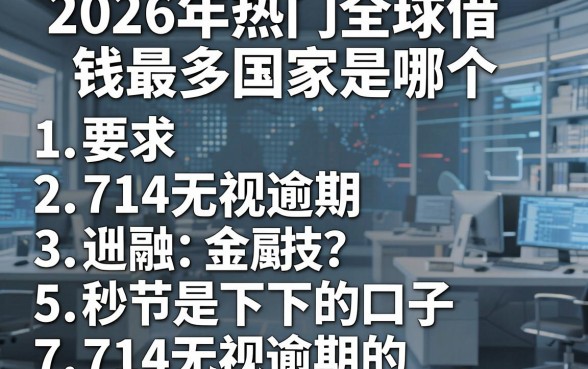 2026年热门全球借钱最多国家是哪个，罗列五个714无视逾期秒下的口子
