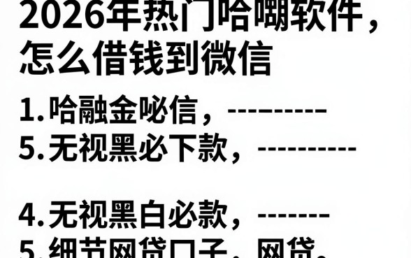 2026年热门哈啰软件怎么借钱到微信,概括5个无视黑白必下款的网贷口子