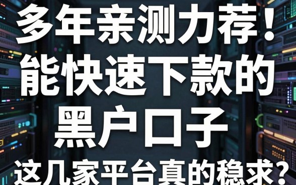 多年亲测力荐！能快速下款的黑户口子，这几家平台真的稳！