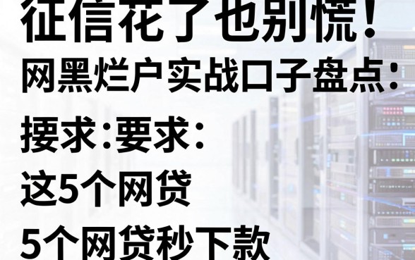 征信花了也别慌！网黑烂户实战口子盘点，这5个网贷秒下款