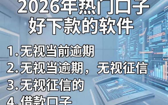 2026年热门口子好下款的软件，整理五个无视当前逾期无视征信的借款口子