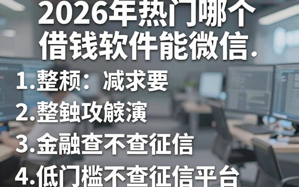 2026年热门哪个借钱软件能微信，整合五个低门槛不查征信的平台