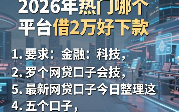 2026年热门哪个平台借2万好下款，罗列5个最新网贷口子今日整理这五个口子