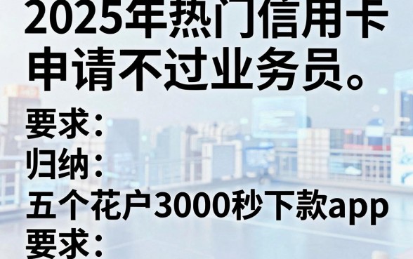 2025年热门信用卡申请不过业务员,归纳五个花户3000秒下款app